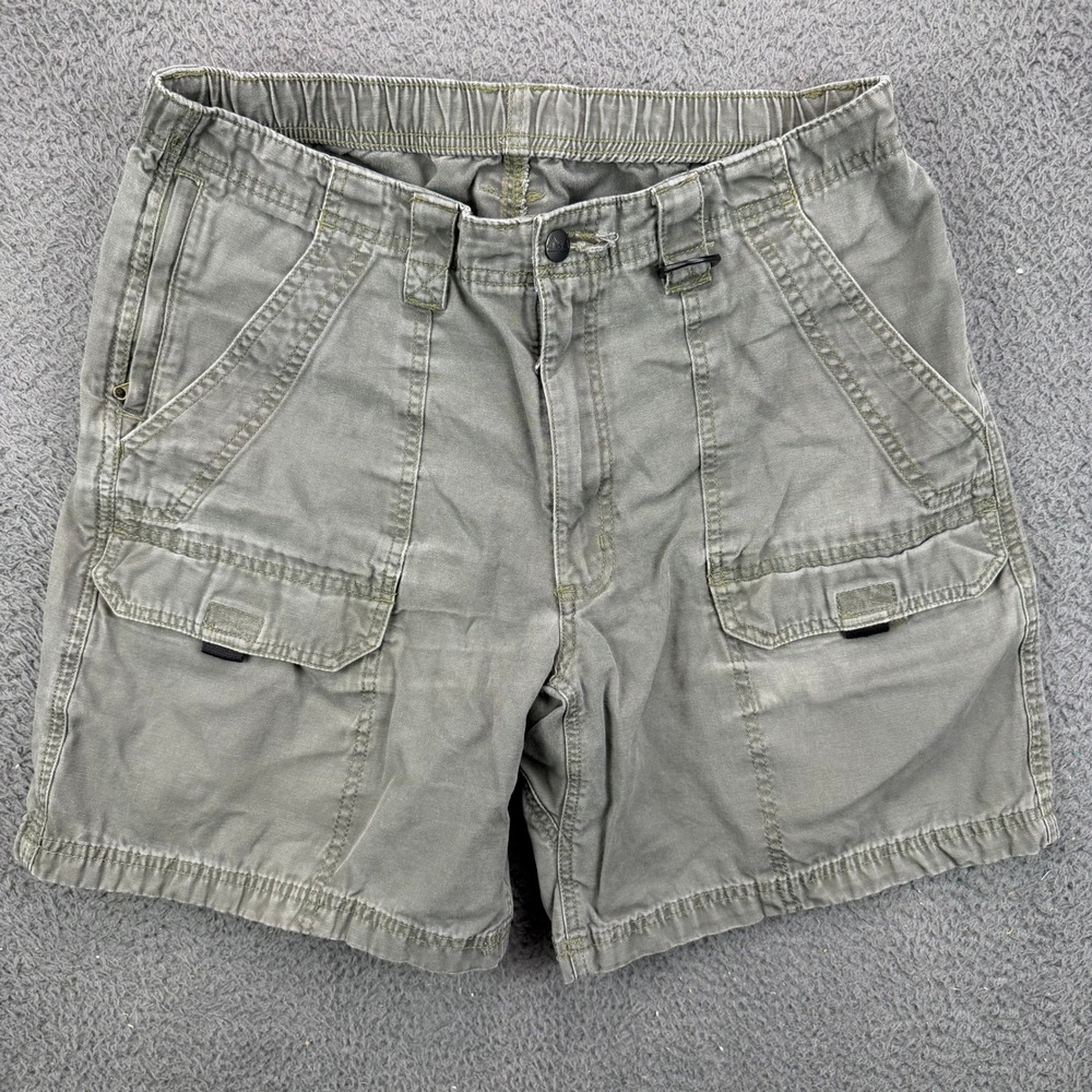 Wrangler Authentic Issue Mens Size 34 Gray Cotton Canvas Cargo Utility Shorts